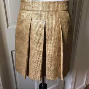 J.Crew Gold Pleated Skirt
